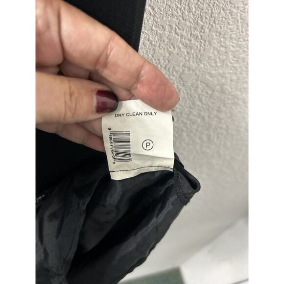 Mimi Maternity Dress Black Short Flutter Sleeve Sz L Beaded Sheer Overlay Witchy - Picture 7 of 11